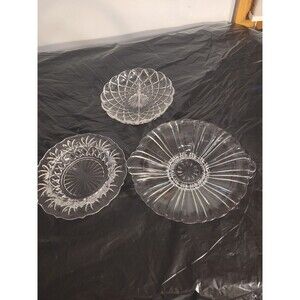 3 Relish/candy Pressed Glass Serving Dishes